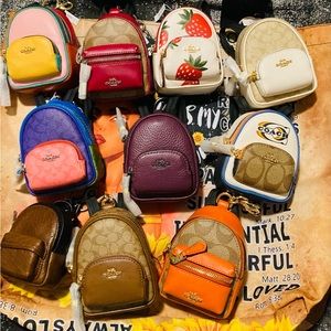 Coach mini keychain backpacks..